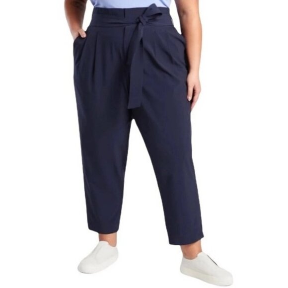 Athleta Skyline Pant II Trouser Size 2X 20 Blue Pleated Straight Corpcore Office
